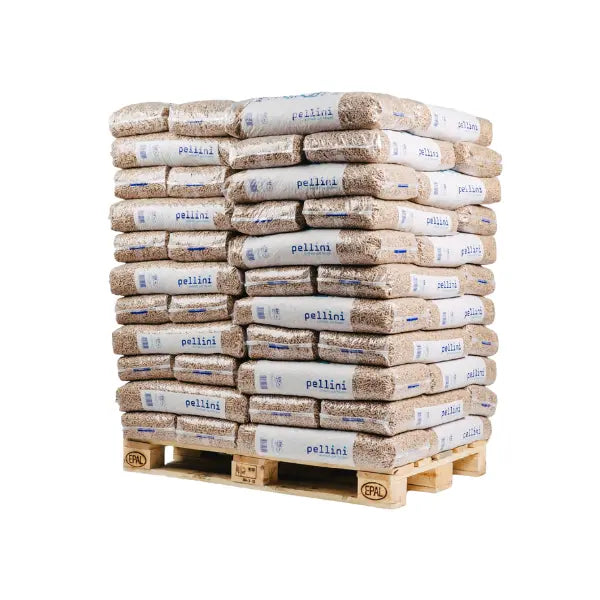 Pellini Holzpellets ENplus A1 DINplus 990 kg Palette 66x15 kg 6 mm Nadelholz Heizwert ≥4,6 kWh/kg