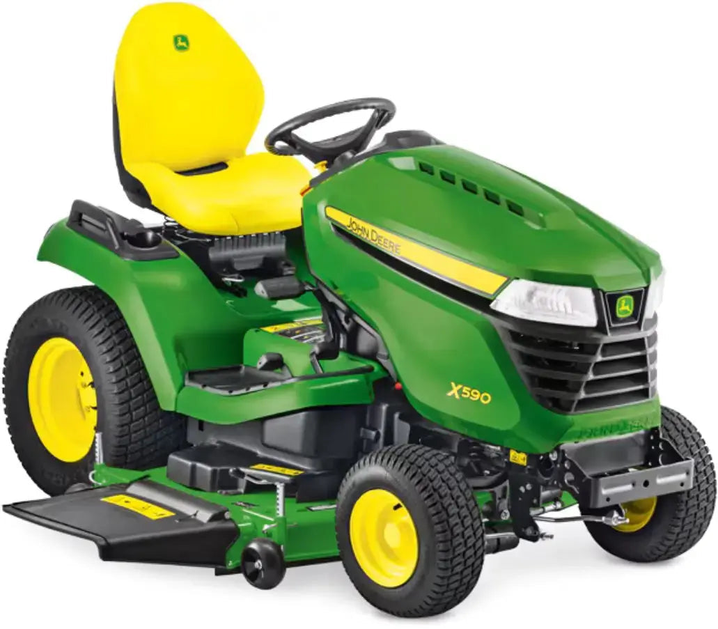 John Deere X590 Rasentraktor 137 cm Accel Deep Mähwerk 23,1 PS Kawasaki EFI Motor Hydrostat Allradlenkung Aufsitzmäher